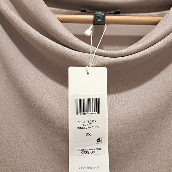 Eileen Fisher Stretch Silk Jersey Funnel Neck Tunic Size 2X - Picture 7 of 9